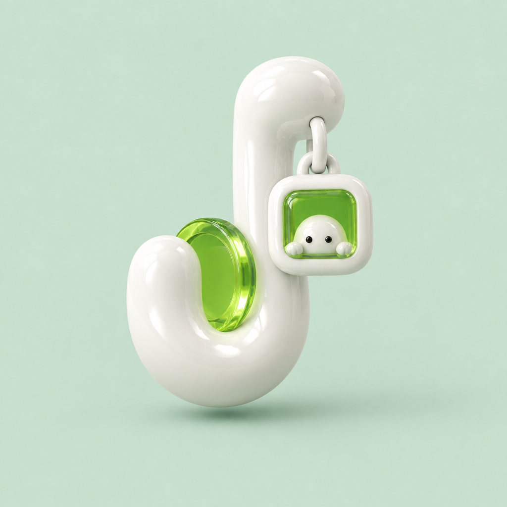 White ceramic hook holding a lime coin and a white NFT tile charm.